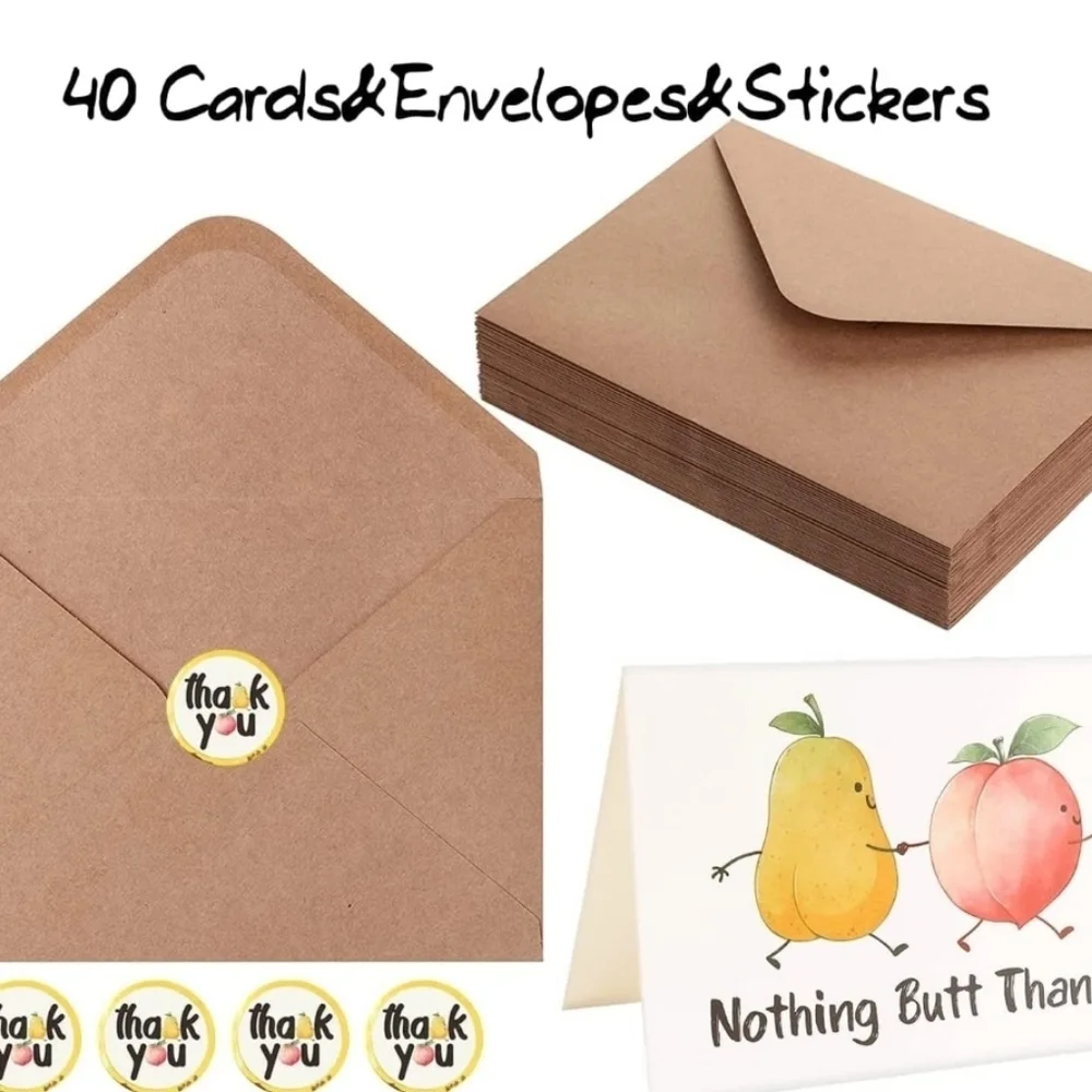 ▪️8 piece Funny Thank You Cards wtih Envelopes + 8 thank you stickers  ✨️